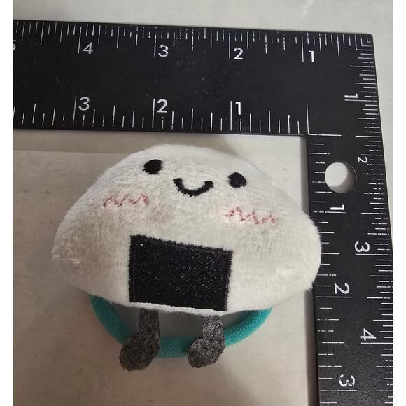 Kawaii Onigiri Plush Hair Tie Elastic Band – Cute Rice Ball Face Accessory - Picture 1 of 4